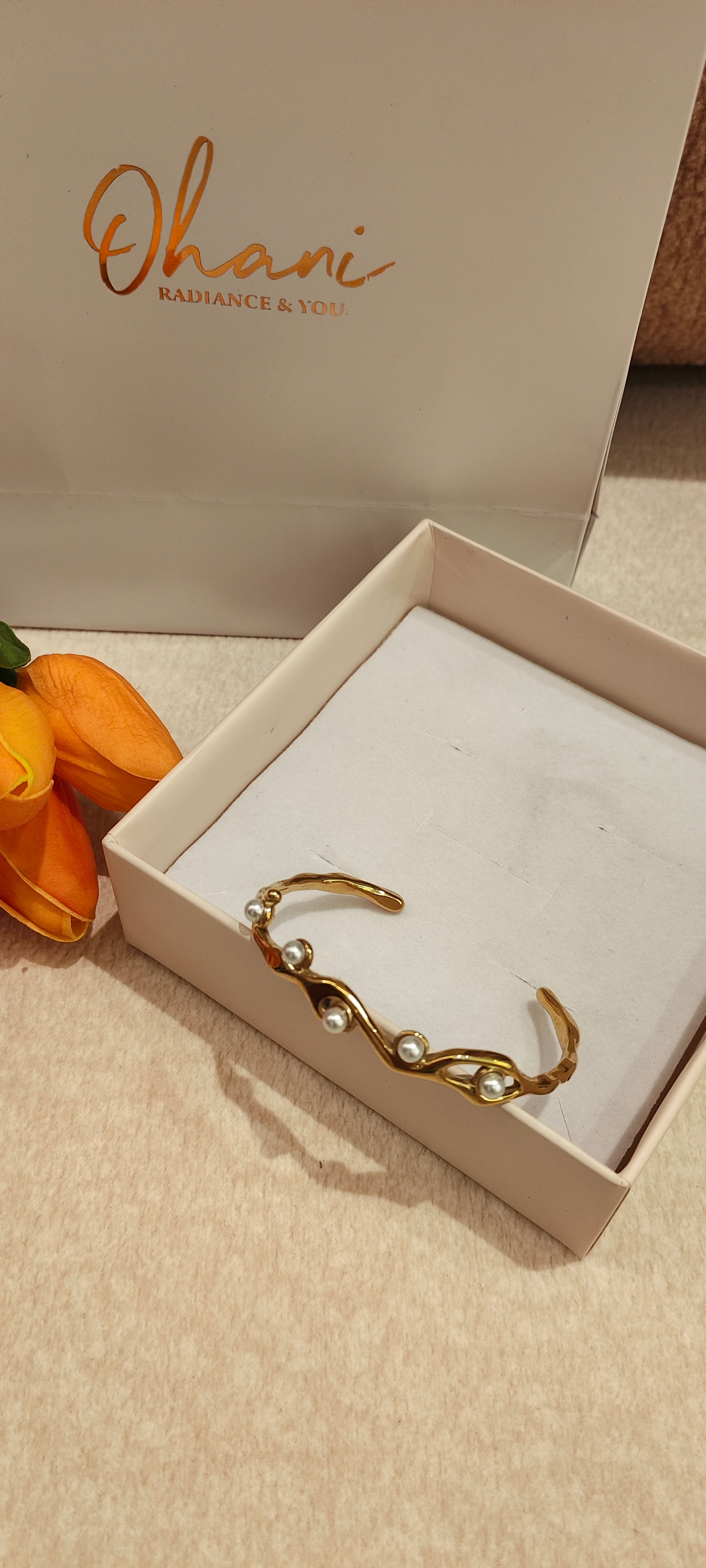 Antique Bamboo Pearl Bracelet