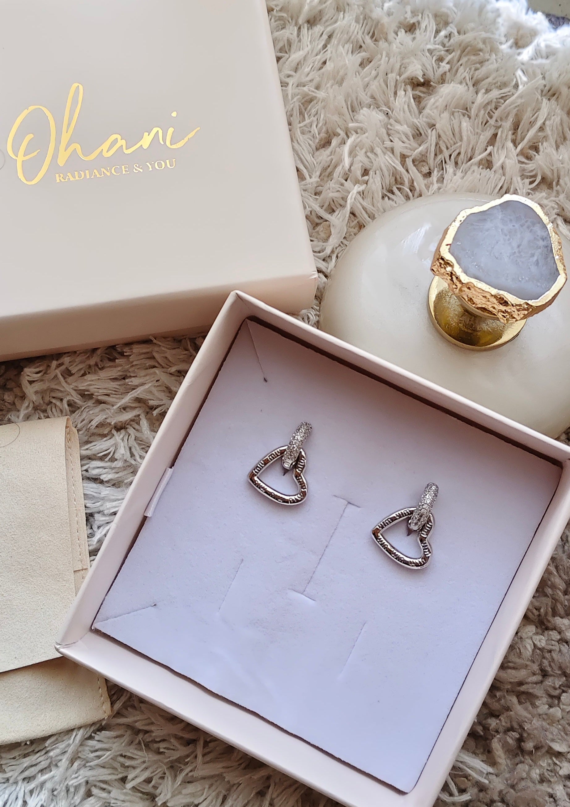 Silver Love Drop Earrings