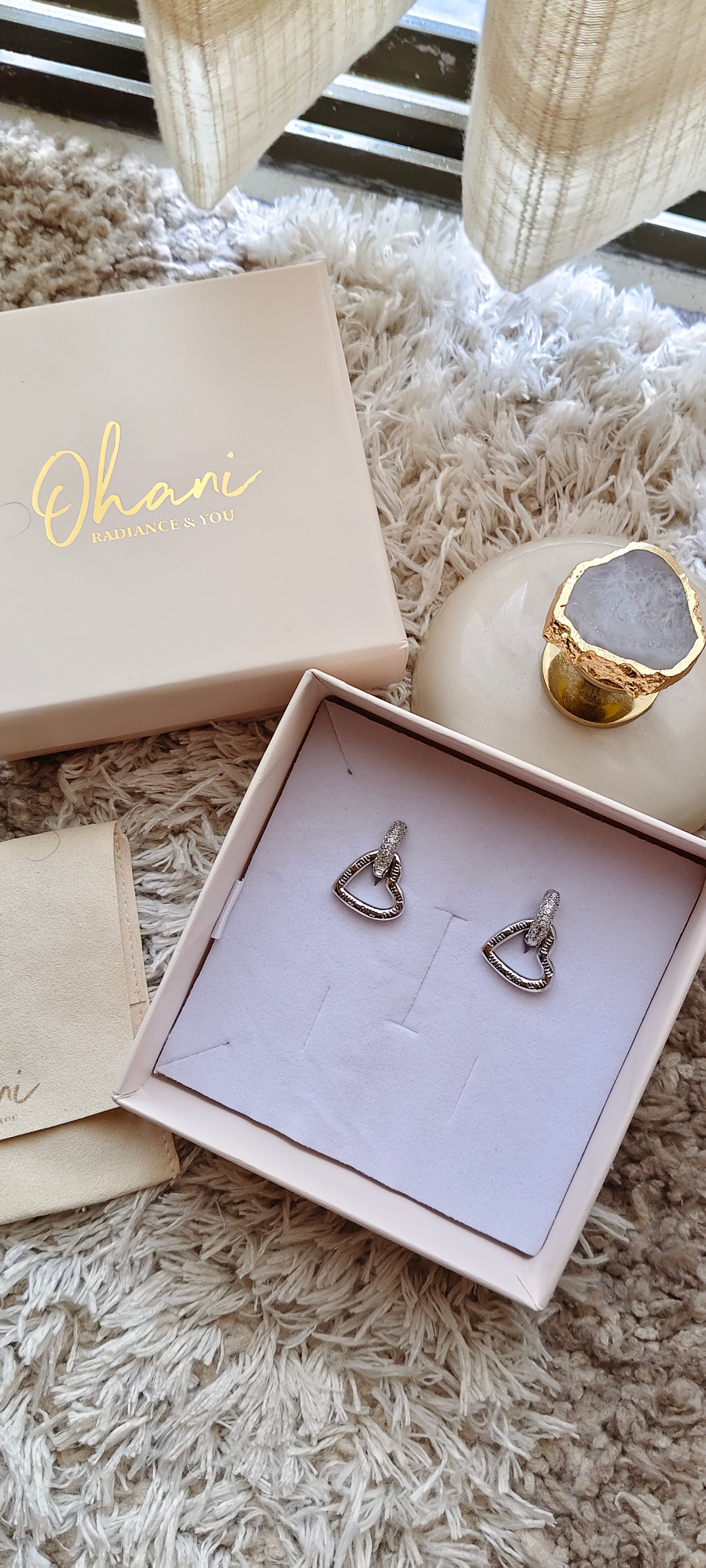 Silver Love Drop Earrings