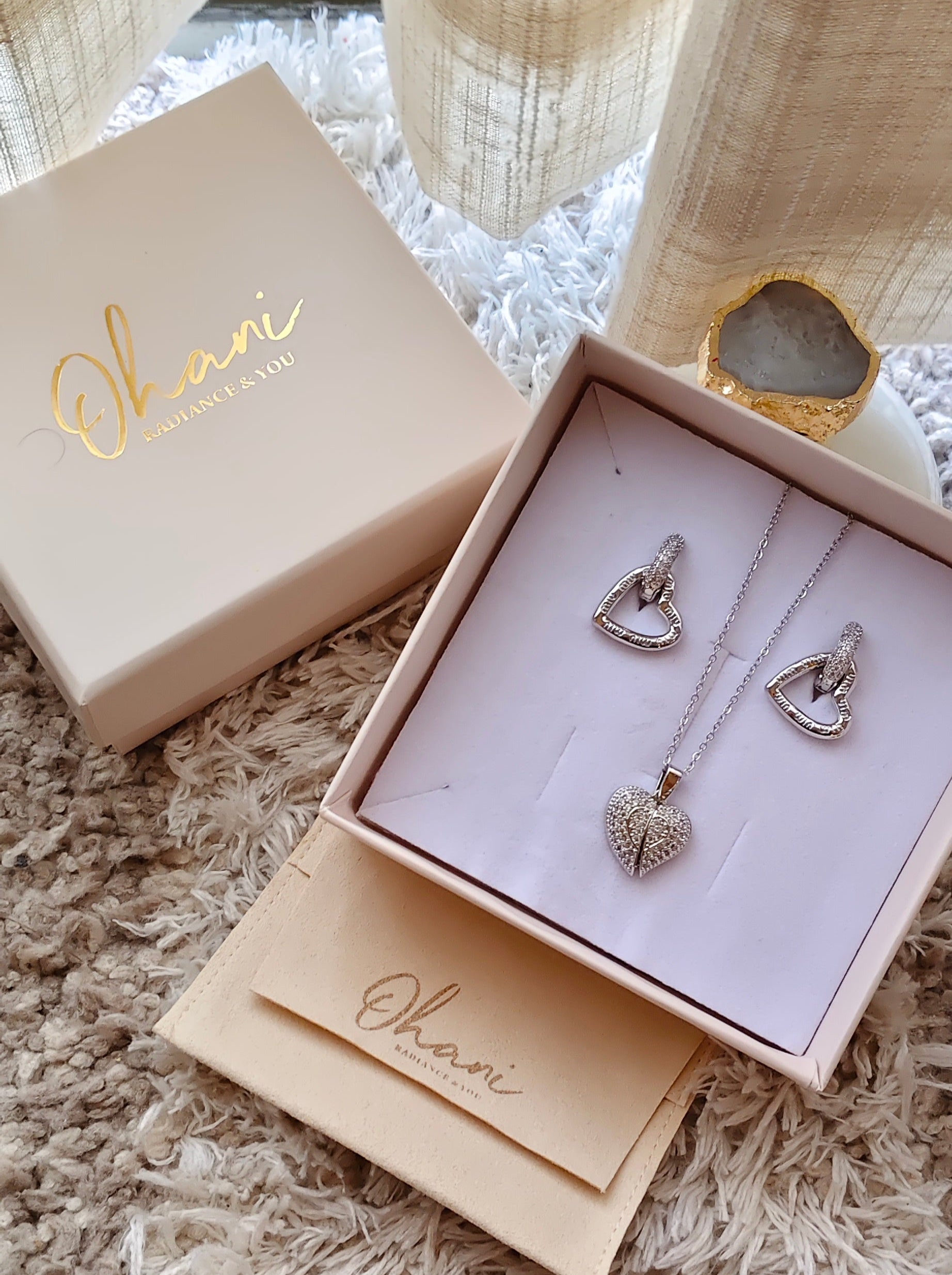 Silver Love Drop Earrings